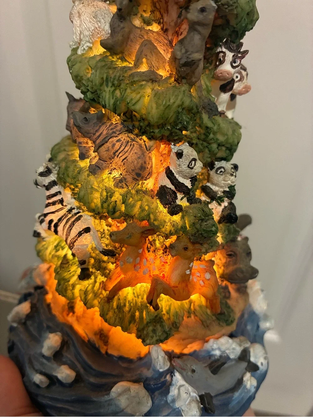 Hand-Painted Animal Nativity Tree Light - Multicolor Noah’s Ark Light up Decor
